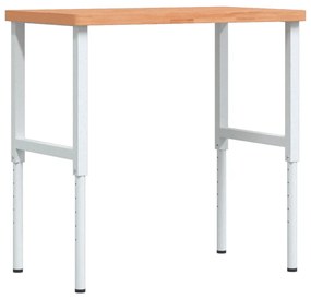 Bancada retangular 100x60x(73-99,5) cm madeira de faia maciça