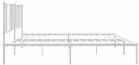 Estrutura de cama com cabeceira 140x190 cm metal branco