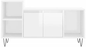 Móvel para TV 100x35x55 cm derivados madeira branco brilhante