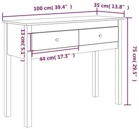 Consola de Entrada Finn - 100 x 35 x 75 cm - Cor Natural - Madeira de