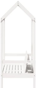 Banco com telhado 117,5x70x176,5 cm pinho maciço branco