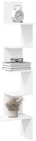 vidaXL Estante de canto p/ parede contraplacado 32x32x127,5 cm branco