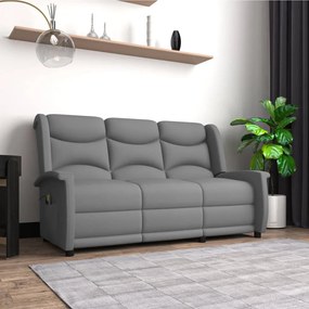 vidaXL Poltrona massagens 3 lug. reclinável microfibra cinza-claro