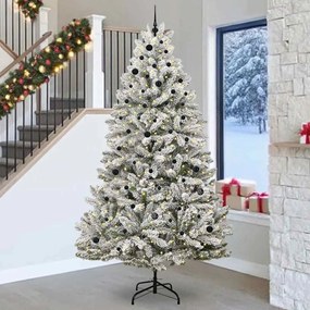 vidaXL Árvore de Natal Artificial Verde e Branco 270 cm PVC e Metal