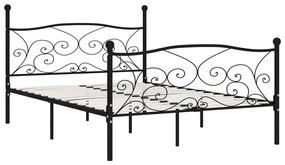 Estrutura de cama com estrado de ripas 120x200 cm metal preto
