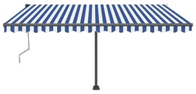 Toldo automático independente 450x350 cm azul e branco
