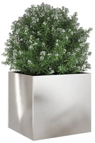 Vaso/floreira 32x30x29 cm aço inoxidável prateado