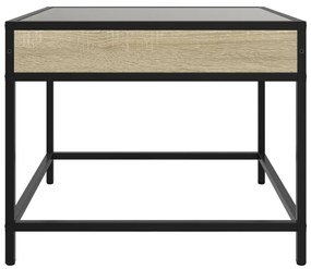 Mesa de centro luzes LED Infinity 50x50x41 cm carvalho sonoma