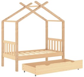 Estrutura de cama para criança c/ gaveta 70x140 cm pinho maciço