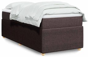 vidaXL Cama com molas/colchão 80x200 cm tecido castanho-escuro