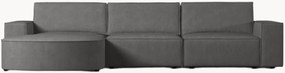 Sofá de canto em bombazina Carlo Rounded (4 lugares)