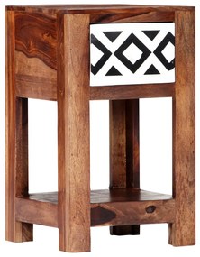 Mesa de cabeceira em madeira de sheesham maciça 30x30x50 cm