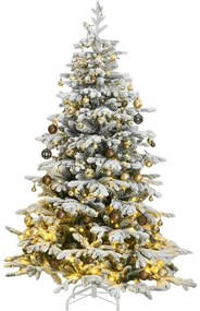 vidaXL Árvore Natal artificial articulada c/ 300 luzes LED+bolas 210cm