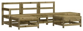 6 pcs conjunto lounge de jardim c/ almofadões pinho impregnado