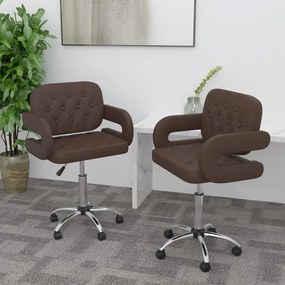 vidaXL Cadeiras de jantar giratórias 2 pcs couro artificial castanho