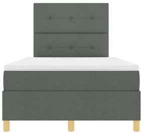 Cama Box com Colchão Cinza Escuro Dupla Pequena de Tecido