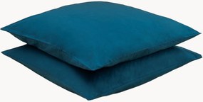 Fronhas em percal de algodão Petrol Blue, conjunto de 2