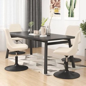 vidaXL Cadeiras de jantar giratórias 4 pcs veludo cor creme