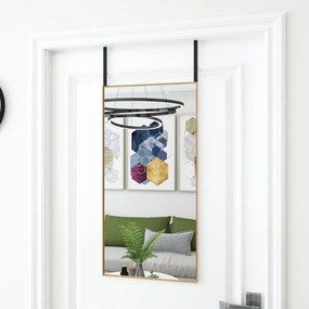 vidaXL Espelho para porta 40x80 cm vidro e alumínio dourado