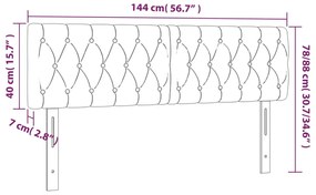 Cabeceira de cama c/luzes LED veludo 144x7x78/88cm verde-escuro