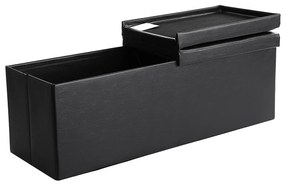 Banco ottoman dobrável com baú de arrumação. | SONGMICS | 110 x 38 x 38 cm | preto | LSF75BK.