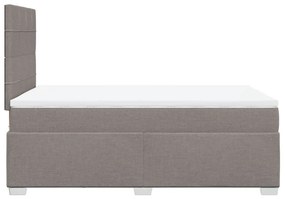 Cama boxspring c/ colchão 120x190cm tecido castanho-acinzentado