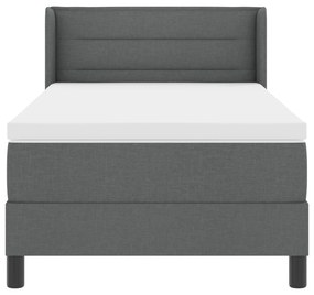 Cama Box Spring vidaXL com Colchão Cinza Escuro 80x200 cm Tecido