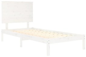 Estrutura cama de solteiro 90x190 cm madeira maciça branco