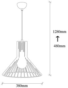 Candeeiro Fellini – Preto – Diâmetro 38 cm, Altura 128 cm