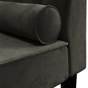 Chaise longue com rolo veludo preto