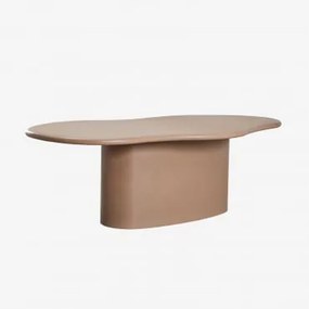 Mesa De Jantar Oval 230x130 Cm Em Concreto Vaduz Camelo Castanho Claro - Sklum