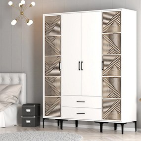 Guarda-roupa Kumsal PTP – Branco – 160 cm x 47,5 cm x 201,4 cm