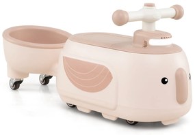 Brinquedo de montar para crianças com reboque, carrinho deslizante com música suave e armazenamento sob o assento para 12 meses ou mais, azul