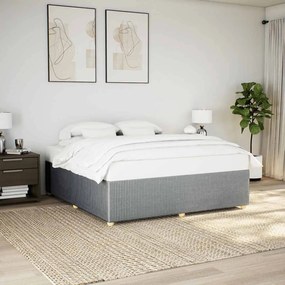 vidaXL Estrutura de cama sem colchão 200x200 cm tecido cinzento-claro