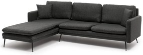 Sofá de Canto Reya – Cinzento Escuro – 245x85 cm