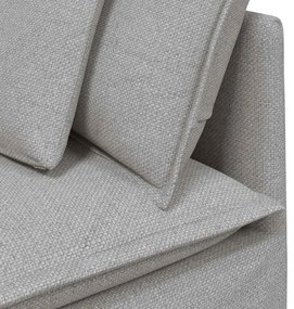 Sofá modular com almofadas tecido cinzento nublado