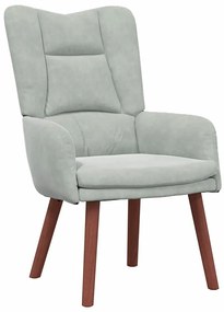 Poltrona Relaxante VidaXL em Veludo Cinza Claro