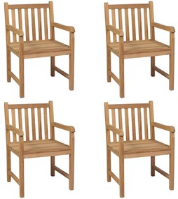 Cadeiras de exterior 4 pcs madeira de teca maciça