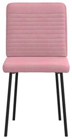 Cadeiras de jantar 6 pcs veludo rosa