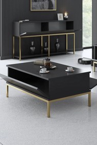 Mesa de Centro Lord – Antracite/Dourado – 90x40x60 cm