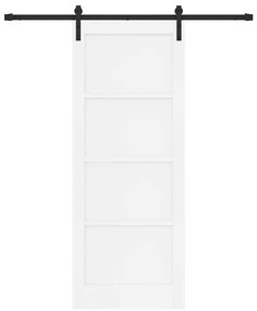 Porta Deslizante vidaXL com Conjunto de Hardware Branco 83x211 cm Made