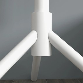 Cabide de Pé de Madeira com 8 Ganchos para Pendurar Roupa e Bolsas para Corredor Entrada 40x40x165 cm Branco