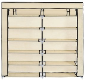 Sapateira com cobertura 115x28x110 cm tecido cor creme