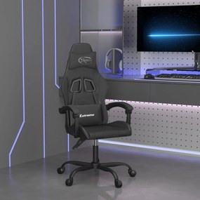 vidaXL Cadeira gaming giratória couro artificial preto
