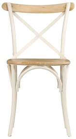 Cadeiras costas em cruz 4 pcs madeira mangueira maciça branco