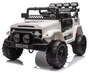 Jipe elétrico para Crianças 12V 4x4 Off-Road CLIMBER Rodas de espuma EVA, Assento Couro ecológico Branco