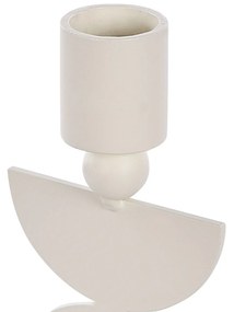 Conjunto de 2 castiçais em metal branco 13 cm DAPHNI Beliani