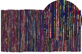 Tapete de algodão multicolor escuro 80 x 150 cm BARTIN Beliani