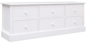 vidaXL Móvel de TV 108x30x40 cm madeira de paulownia maciça branco