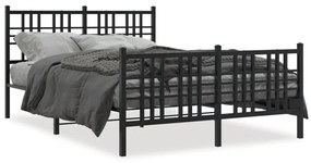 vidaXL Estrutura de cama com cabeceira e pés 140x200 cm metal preto